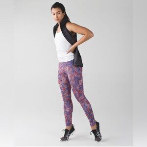 Lululemon Speed Tight IV Checker Blooms Multi size 6 EUC